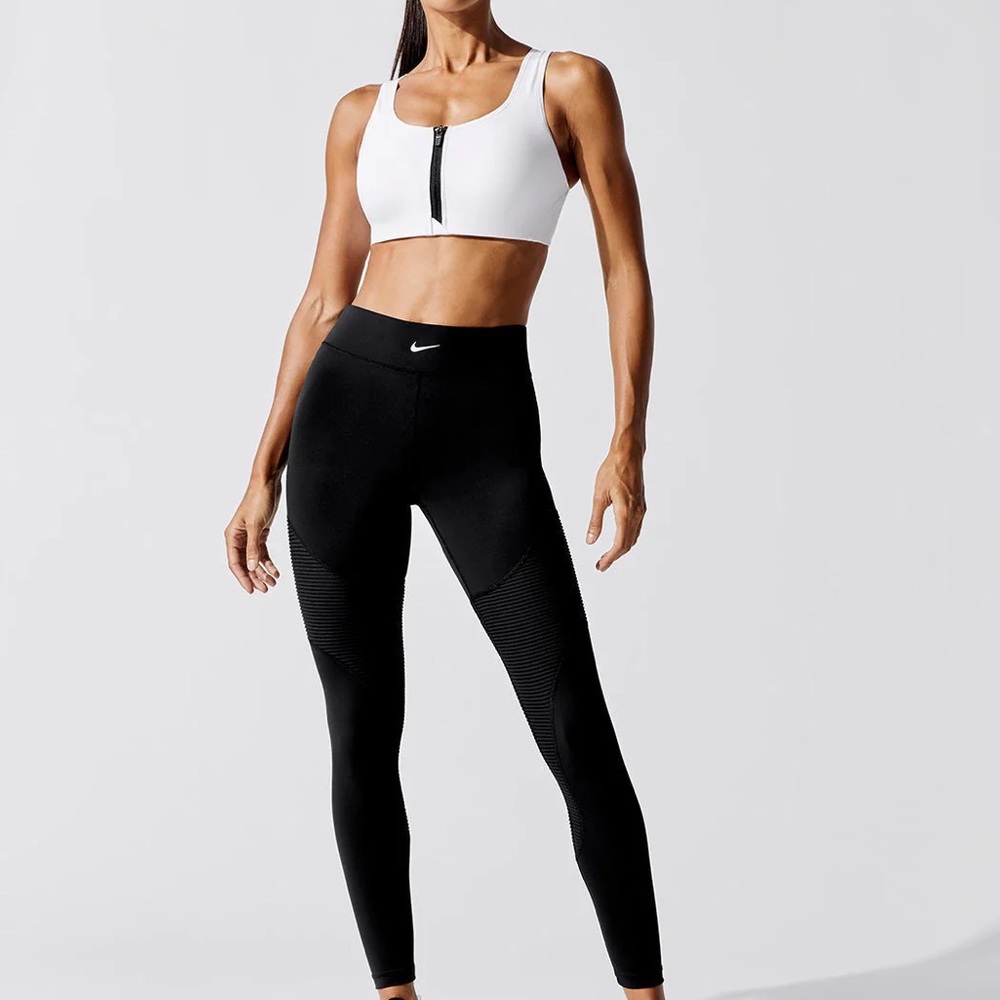 Nike Zip-Up Sports Bra, White
